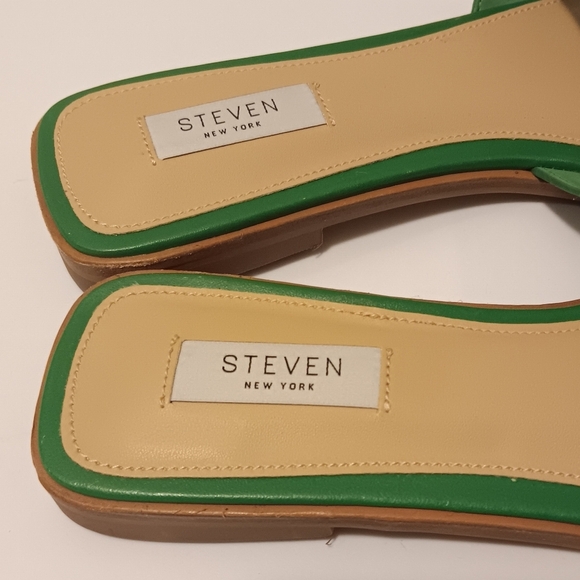 Steven New York| Hadyn Sandals Flats Slip On Kelly Green Sz 9.5/10 Resortwear - Picture 3 of 13